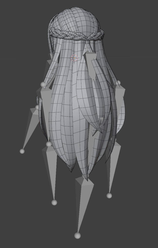 【3D素材】みつあみハーフアップロング