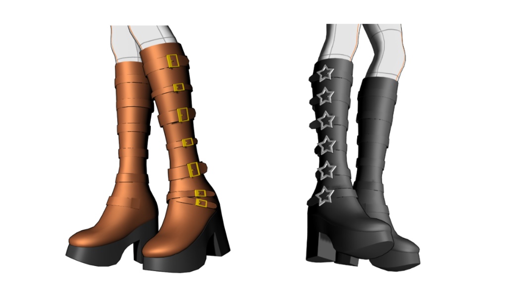 ベルト付きロングブーツ4種