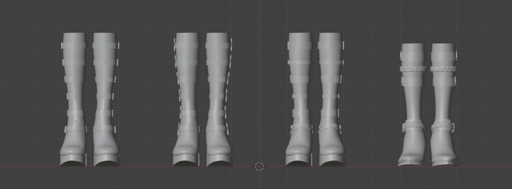 ベルト付きロングブーツ4種