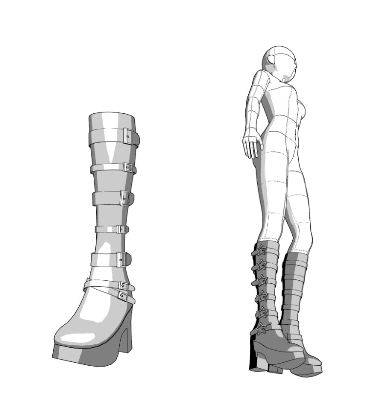 ベルト付きロングブーツ4種