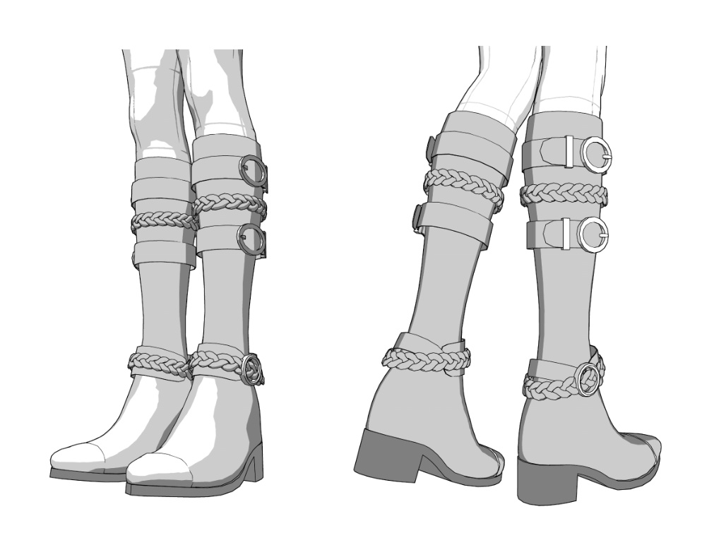 ベルト付きロングブーツ4種