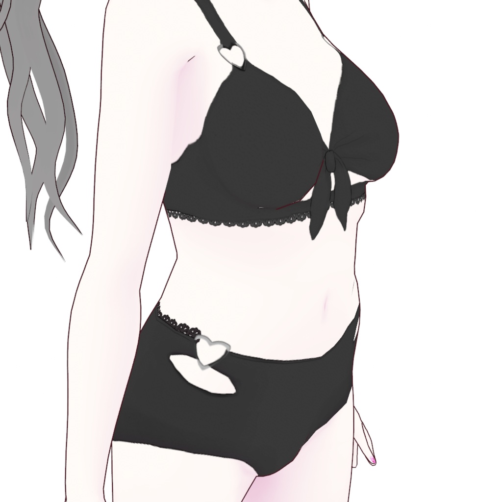 VRoid | ハートリボンビキニ水着&レースカーディガン