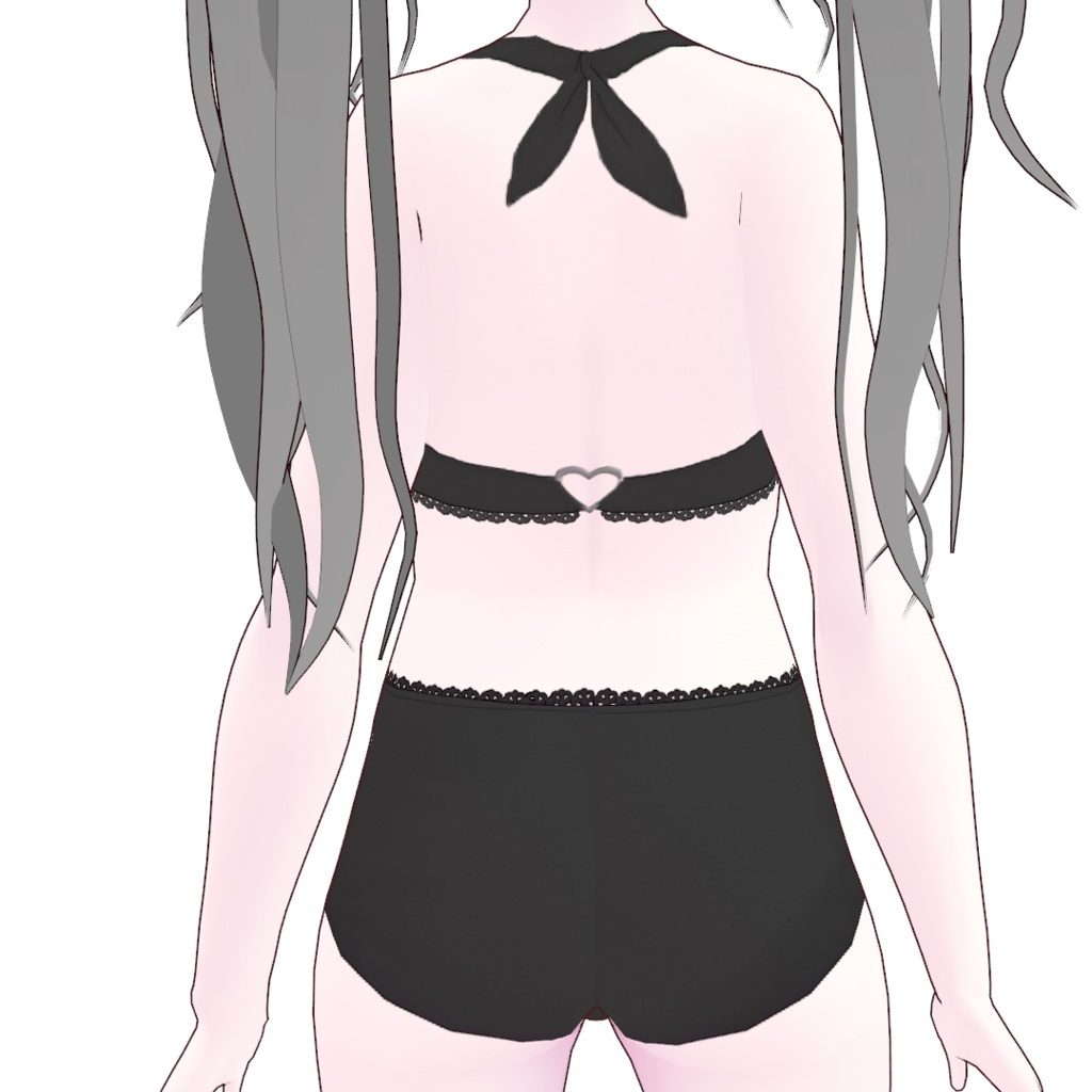 VRoid | ハートリボンビキニ水着&レースカーディガン