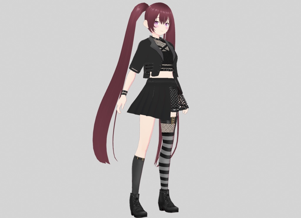 VRoid | ブラックメッシュコーデセット