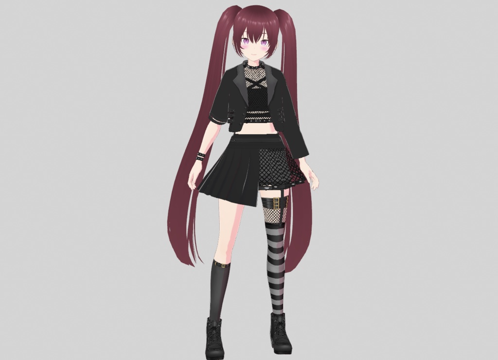 VRoid | ブラックメッシュコーデセット