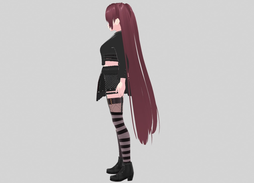 VRoid | ブラックメッシュコーデセット