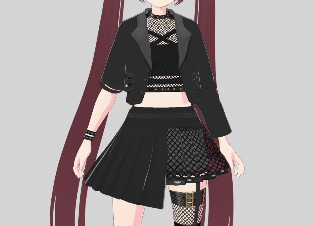 VRoid | ブラックメッシュコーデセット