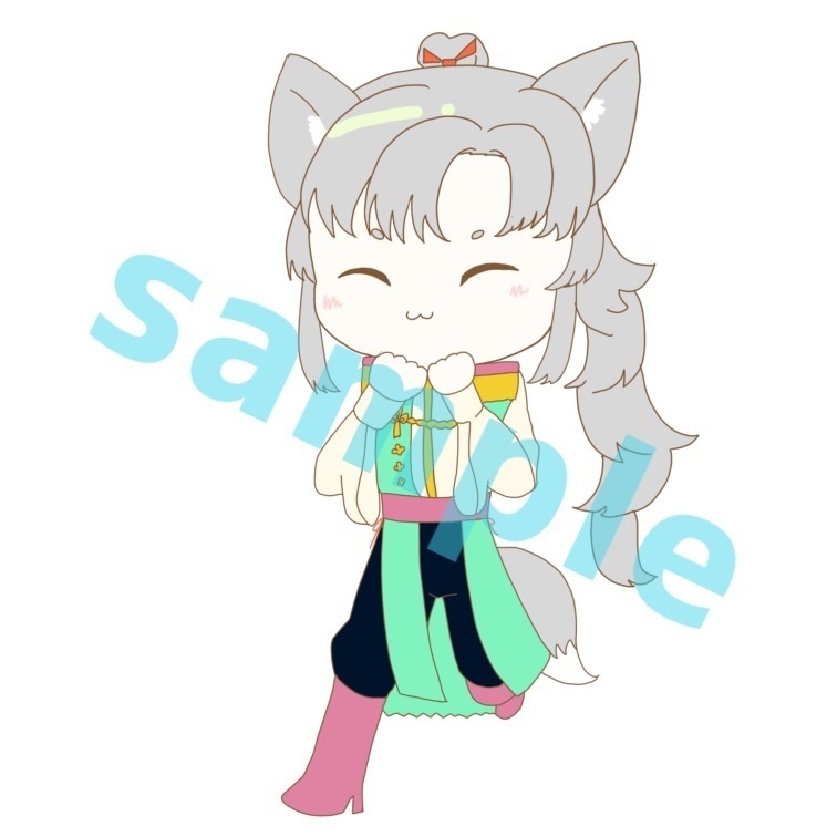 水鵠衆なかよしおでかけ連結アクリルスタンドキーホルダー