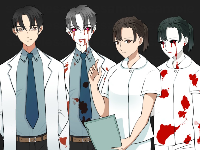 立ち絵セット【医者・看護師】アンデッド差分付き