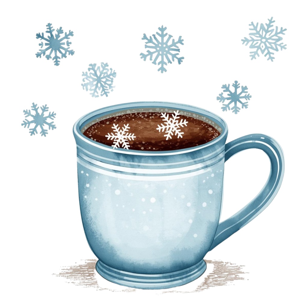 🎿 水彩スキー旅行クリップアートセット(アンティーク×水色/PNG22点)ット|PNG背景透過