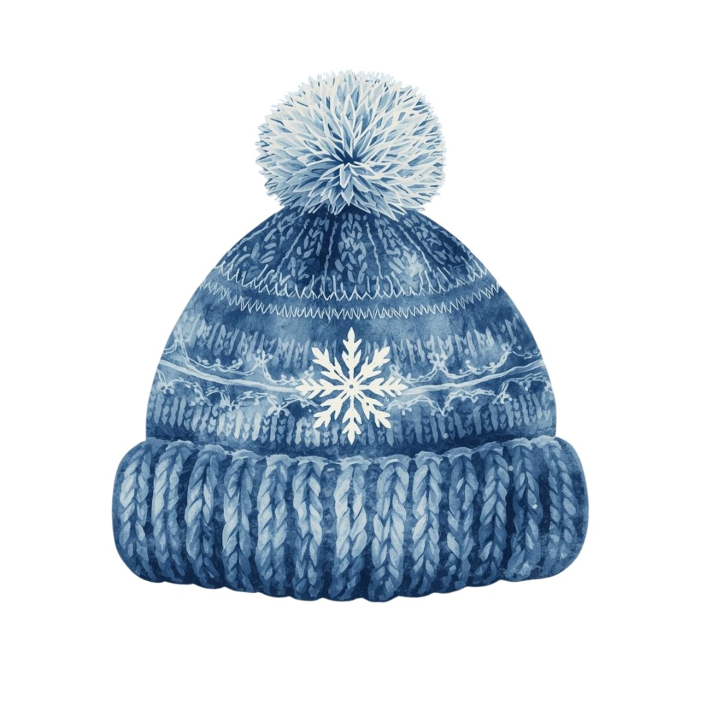 🎿 水彩スキー旅行クリップアートセット(アンティーク×水色/PNG22点)ット|PNG背景透過