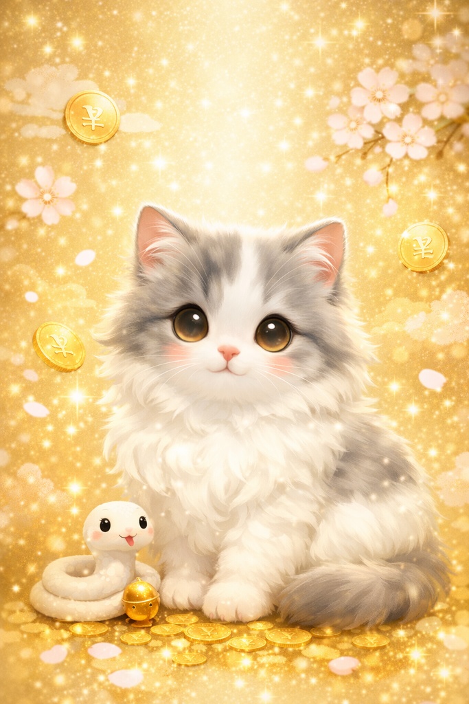 金運アップ猫の癒し壁紙