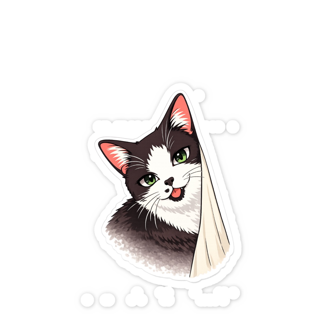 のぞき猫の癒しステッカー