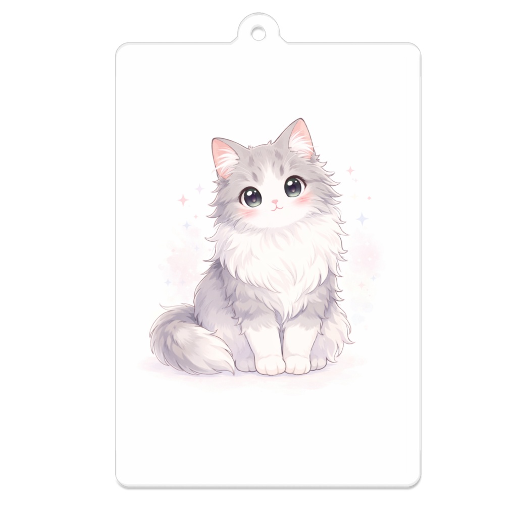 ふわふわ癒し猫アクリルキーホルダー🐱✨