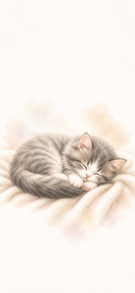眠る子猫のスマホ壁紙【無料配布】