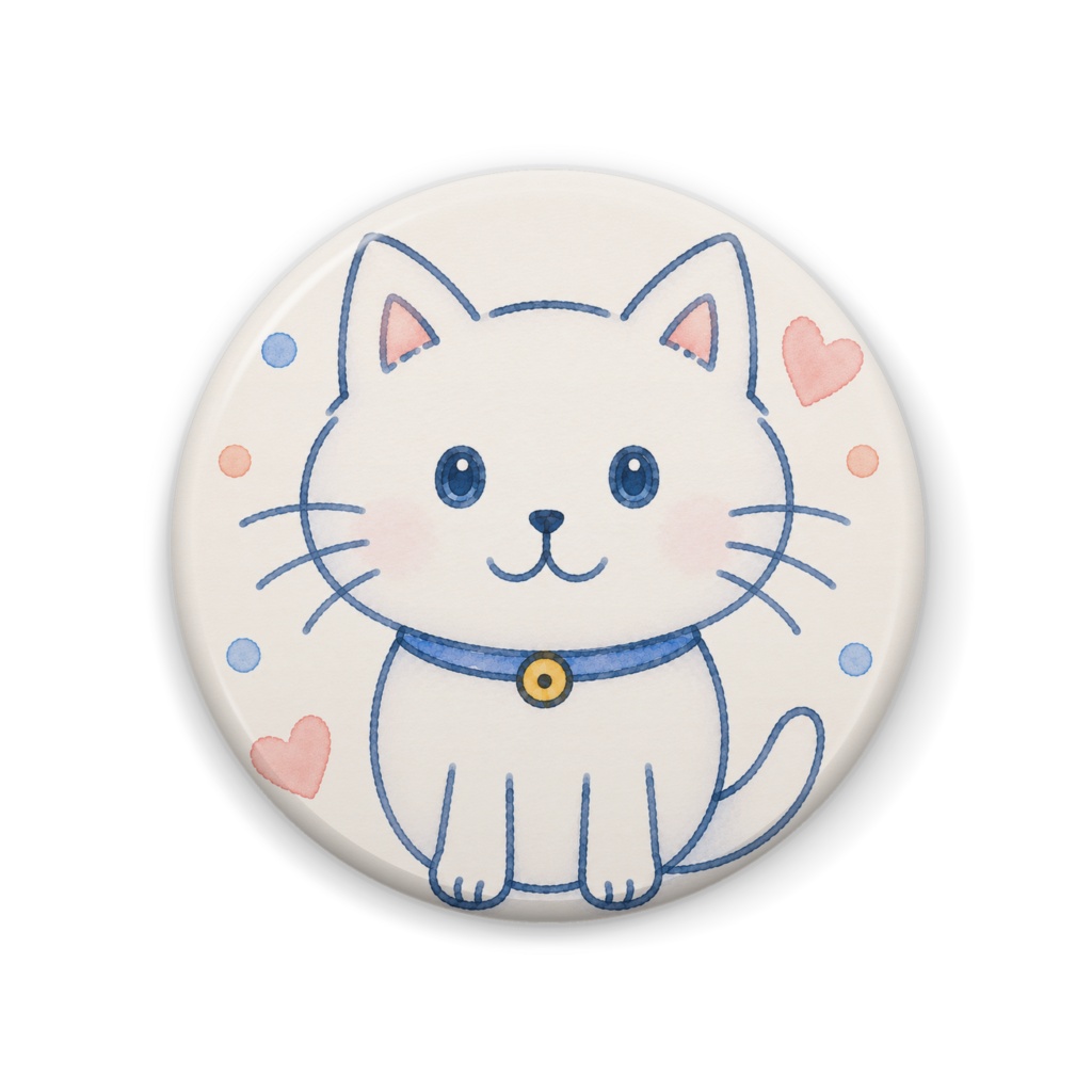 🐾 ゆるねこ｜まる型缶バッジ