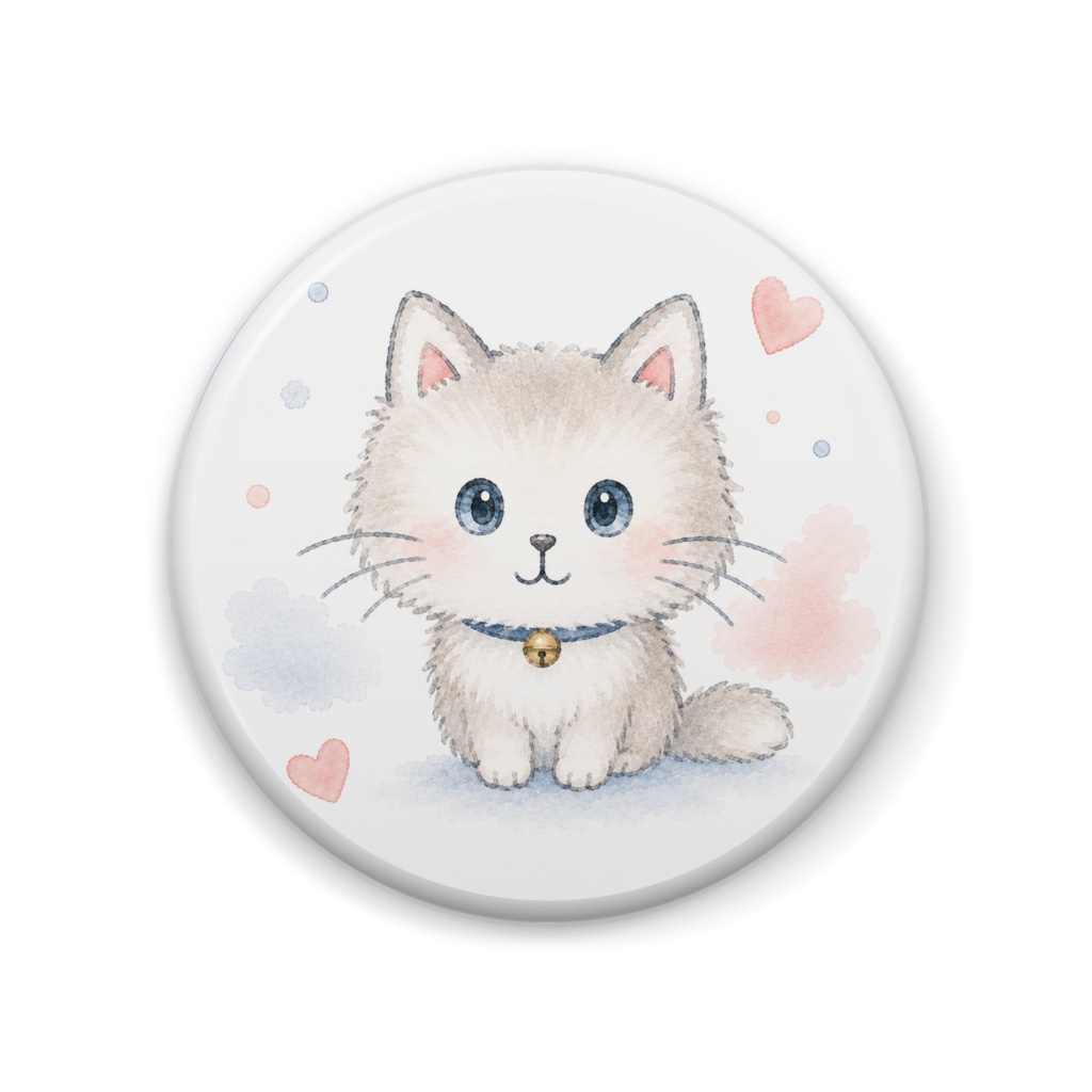 ふわふわミミィー 缶バッジ🐾