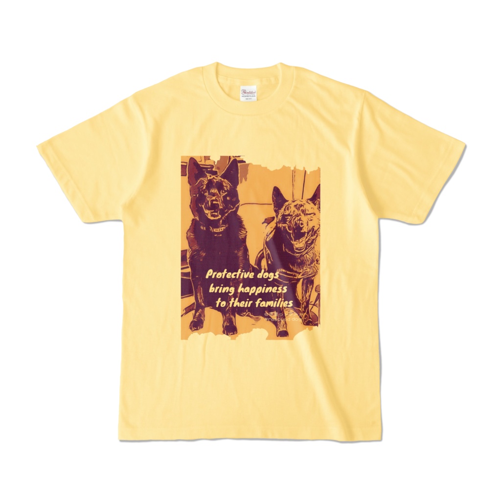 甲斐犬カラーTシャツ ／ 保護犬が家族に幸せを運んでくる。