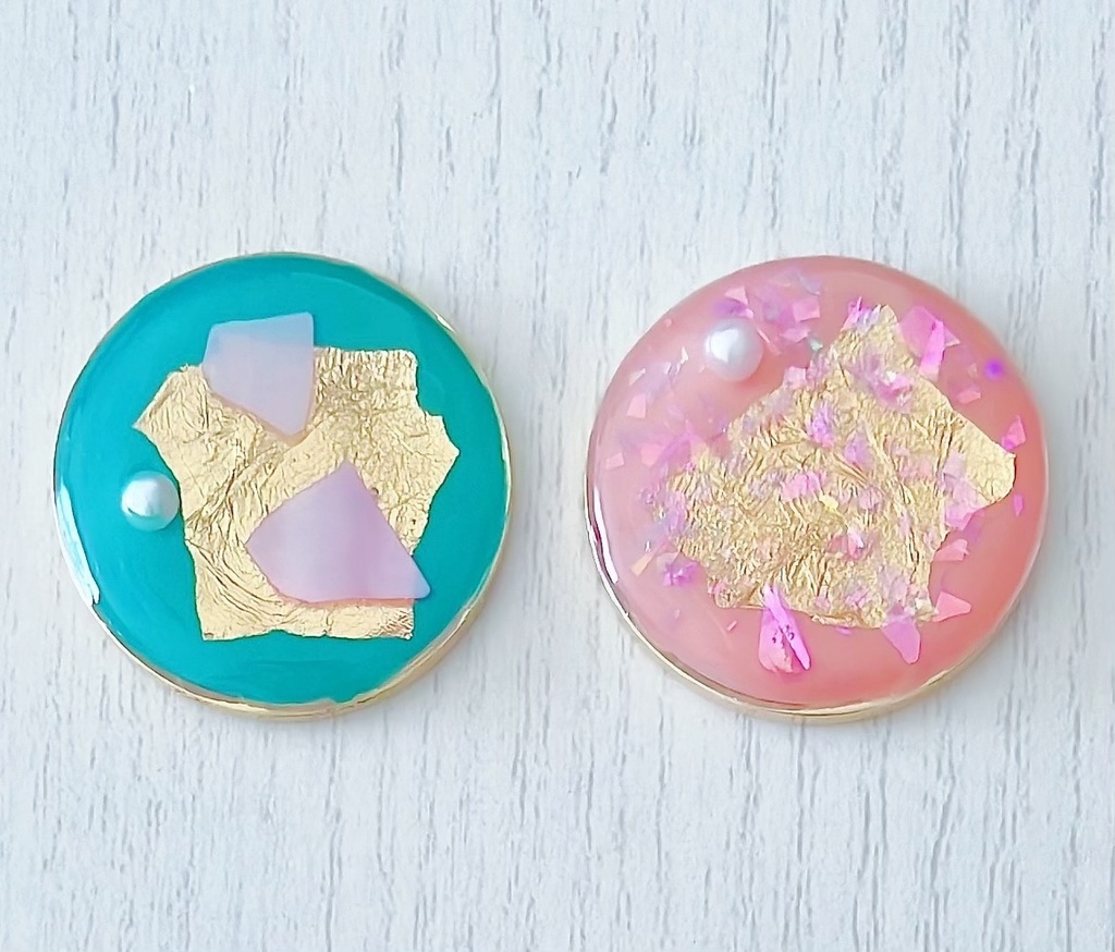 BIGサイズ♡落ち着いたカラーのレジンイヤリング/ピアス