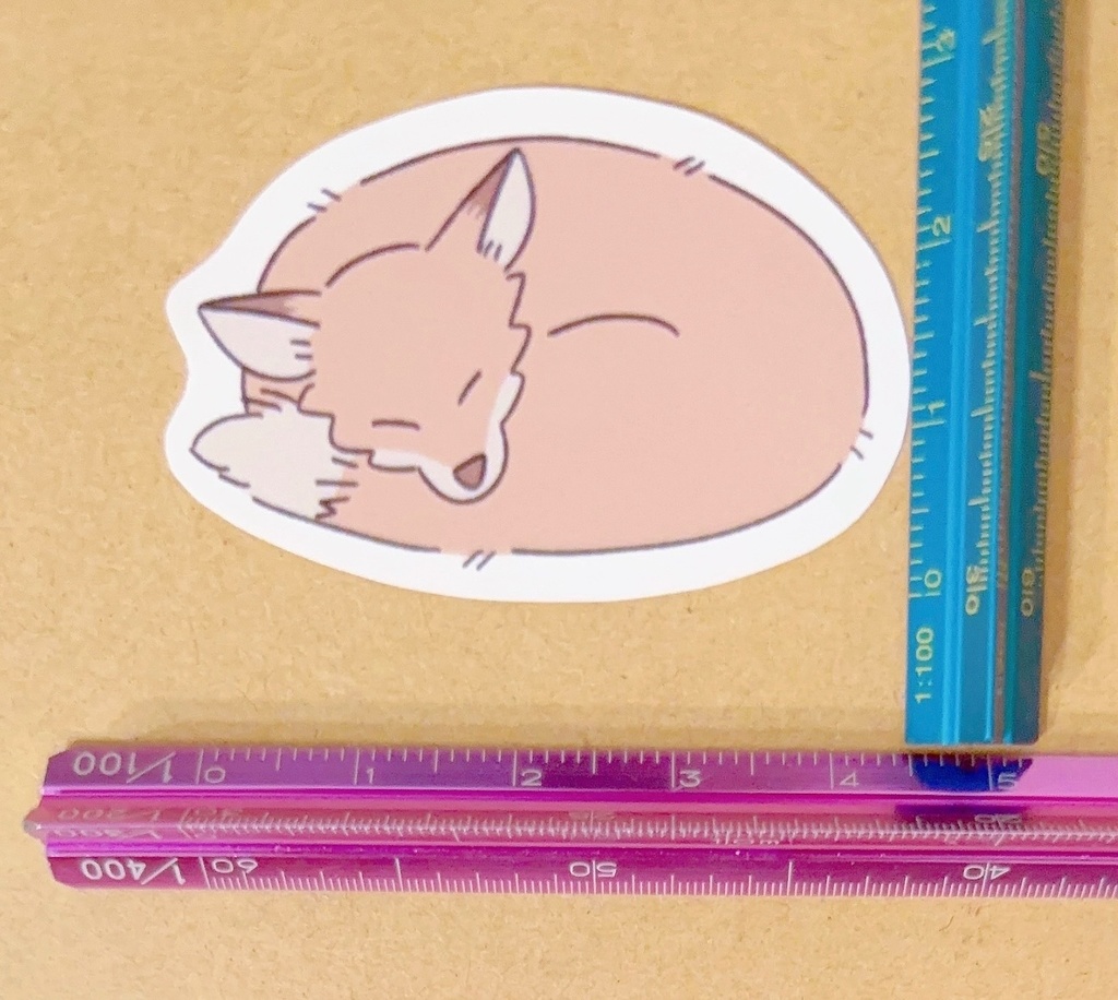 キツネ3色×3枚 全9枚入り フレークシール