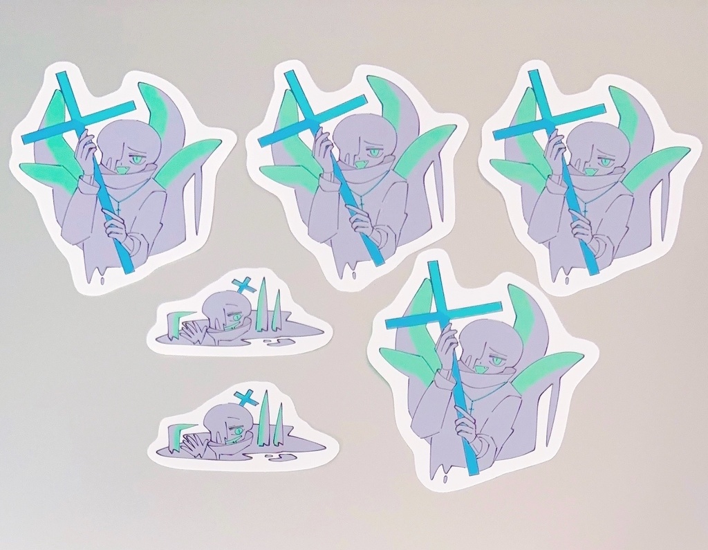 UndertaleAU ナイトメア ロザリオ(ゴールド)&フレークシール(2種 全6枚入り)