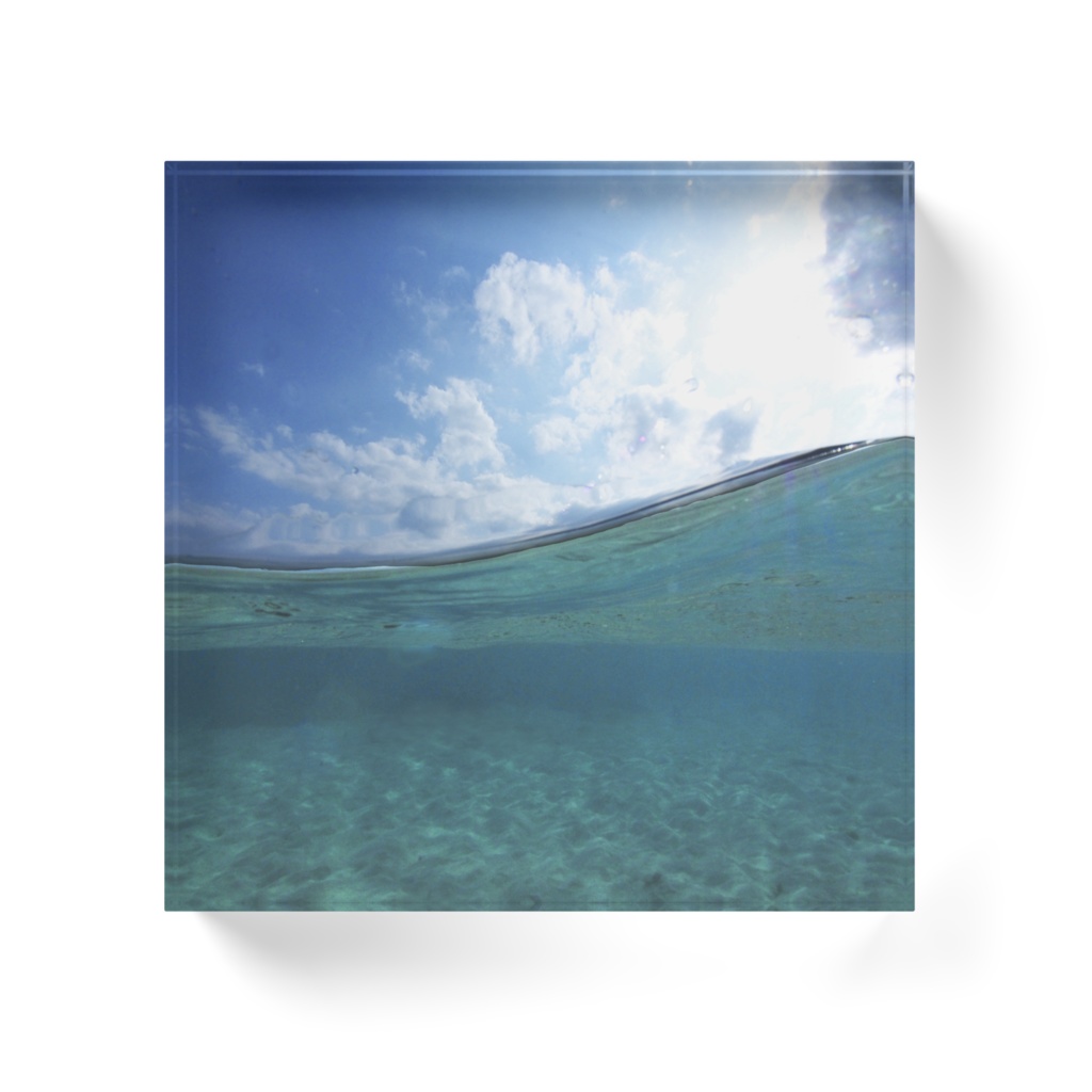 ゆらめき、海のアクリルブロック-03