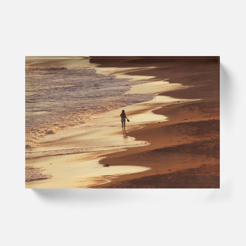 稲村ヶ崎夕景、アクリルブロック-Y-012