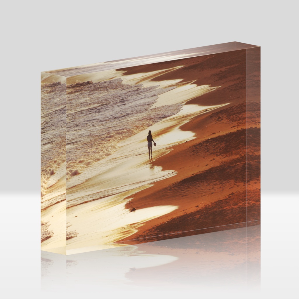 稲村ヶ崎夕景、アクリルブロック-Y-012