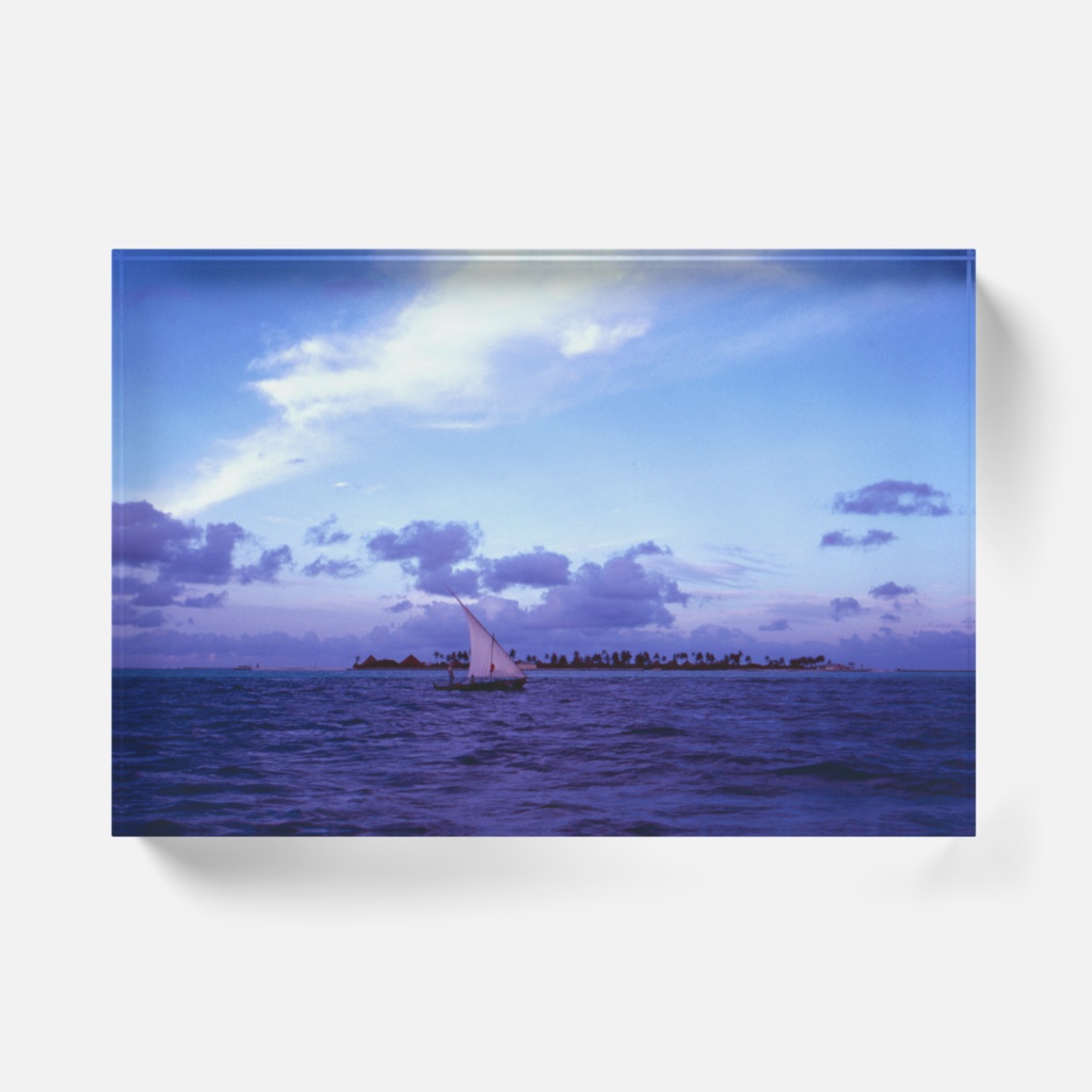 夕暮れの帆掛船-023,アクリルブロック