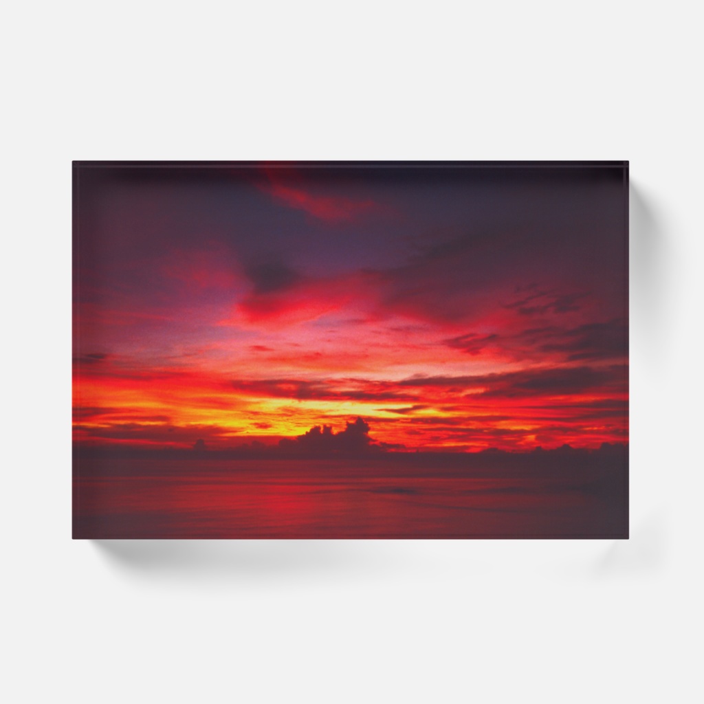 沈み行く夕陽-018,アクリルブロック