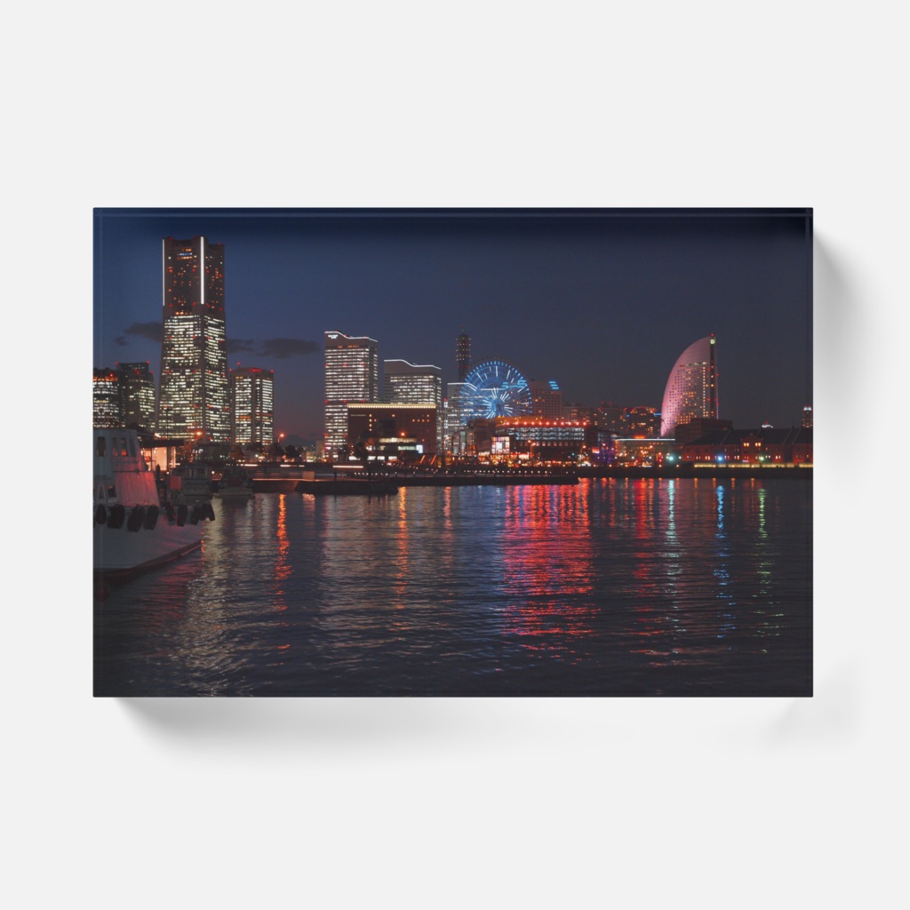 みなとみらい夕景-031,アクリルブロック