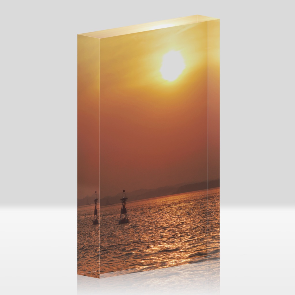 夕日に染まるライトブイ-T-081、アクリルブロック