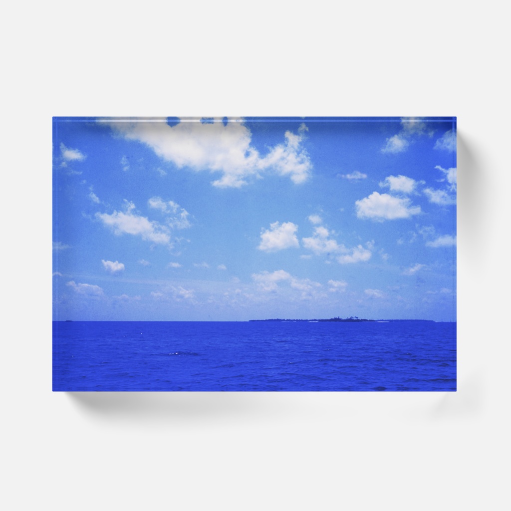 白い雲と水平線-Y-079,アクリルブロック