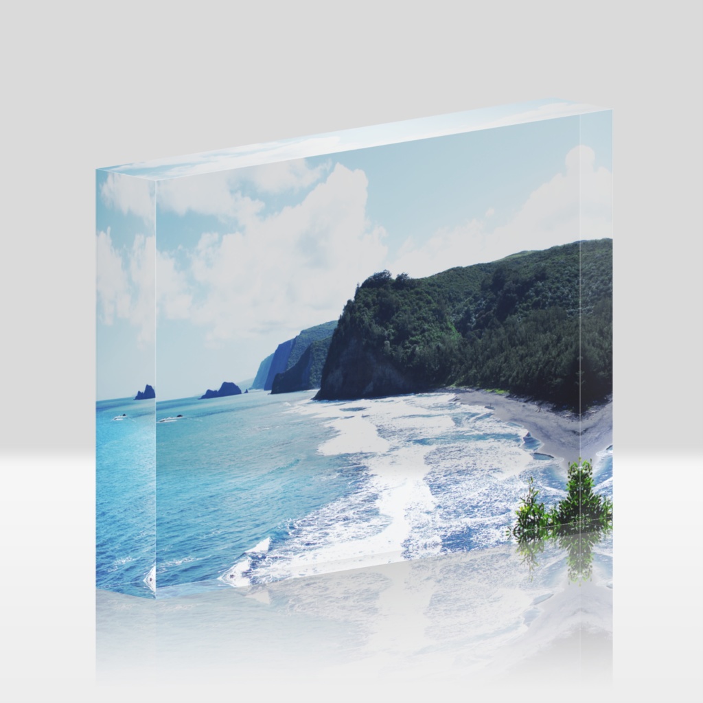 ハワイ島ボロル渓谷-0152、アクリルブロック