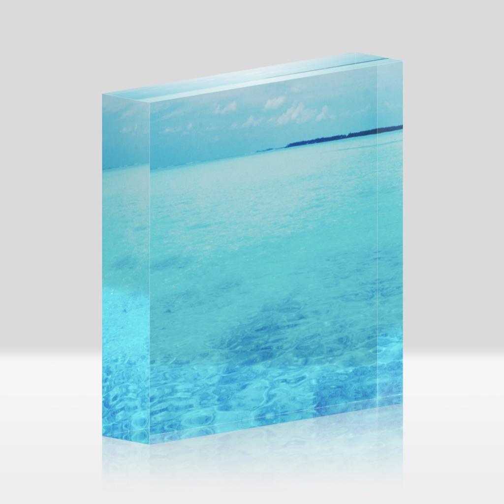 白い雲と水平線-0167、アクリルブロック