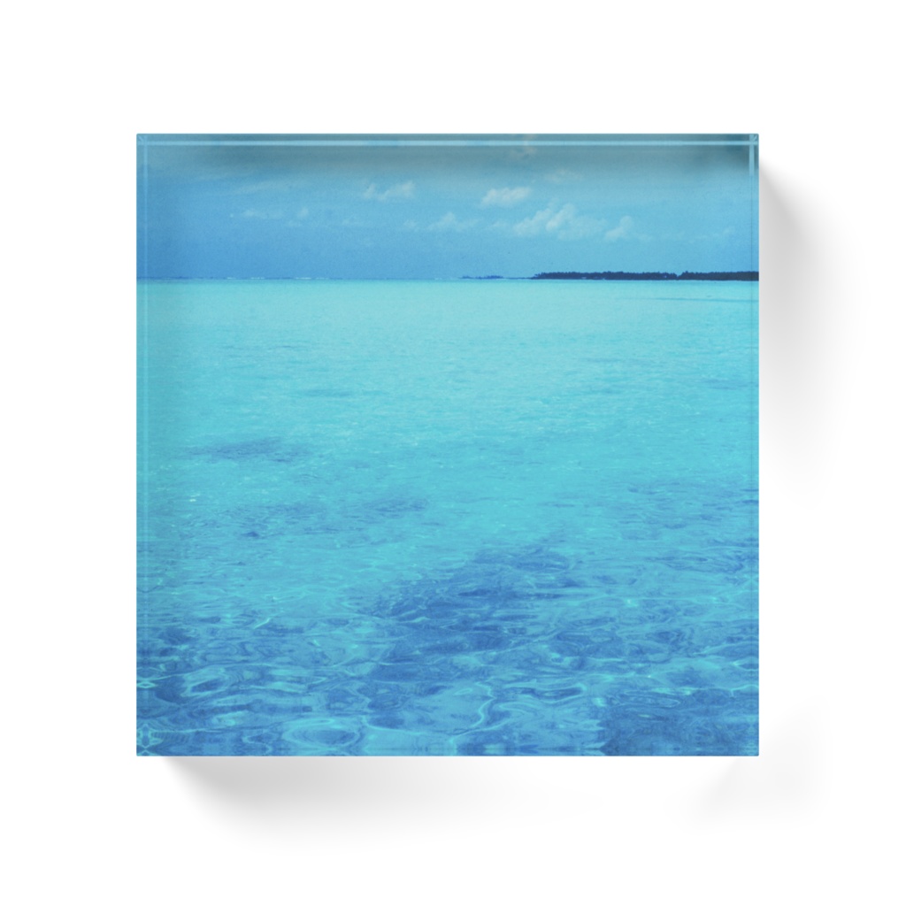 白い雲と水平線-0167、アクリルブロック