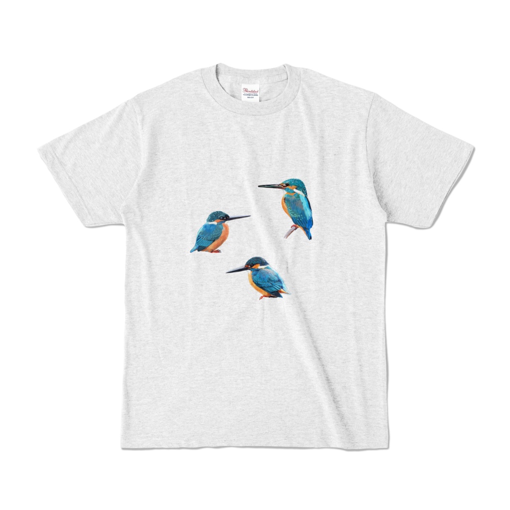 カワセミ白-03カラーTシャツアッシュ