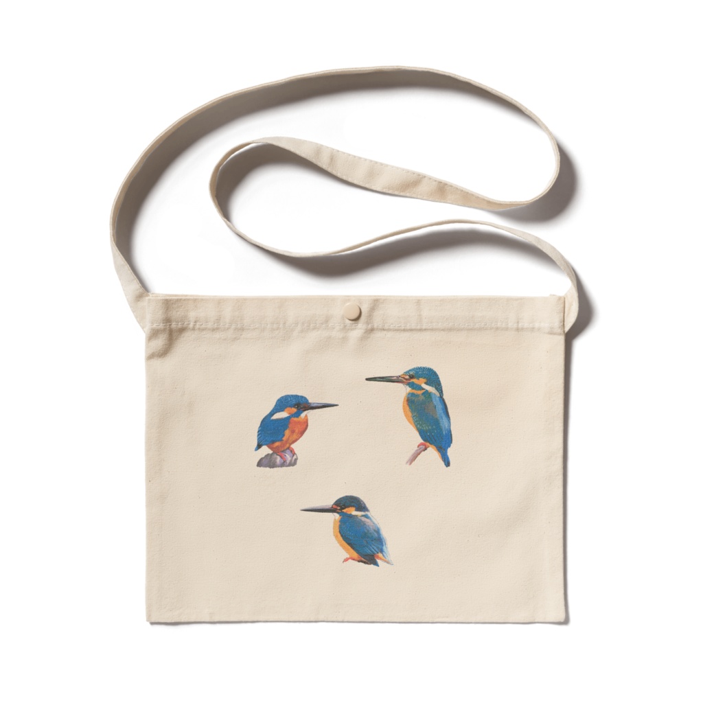 カワセミ白-03サコッシュ