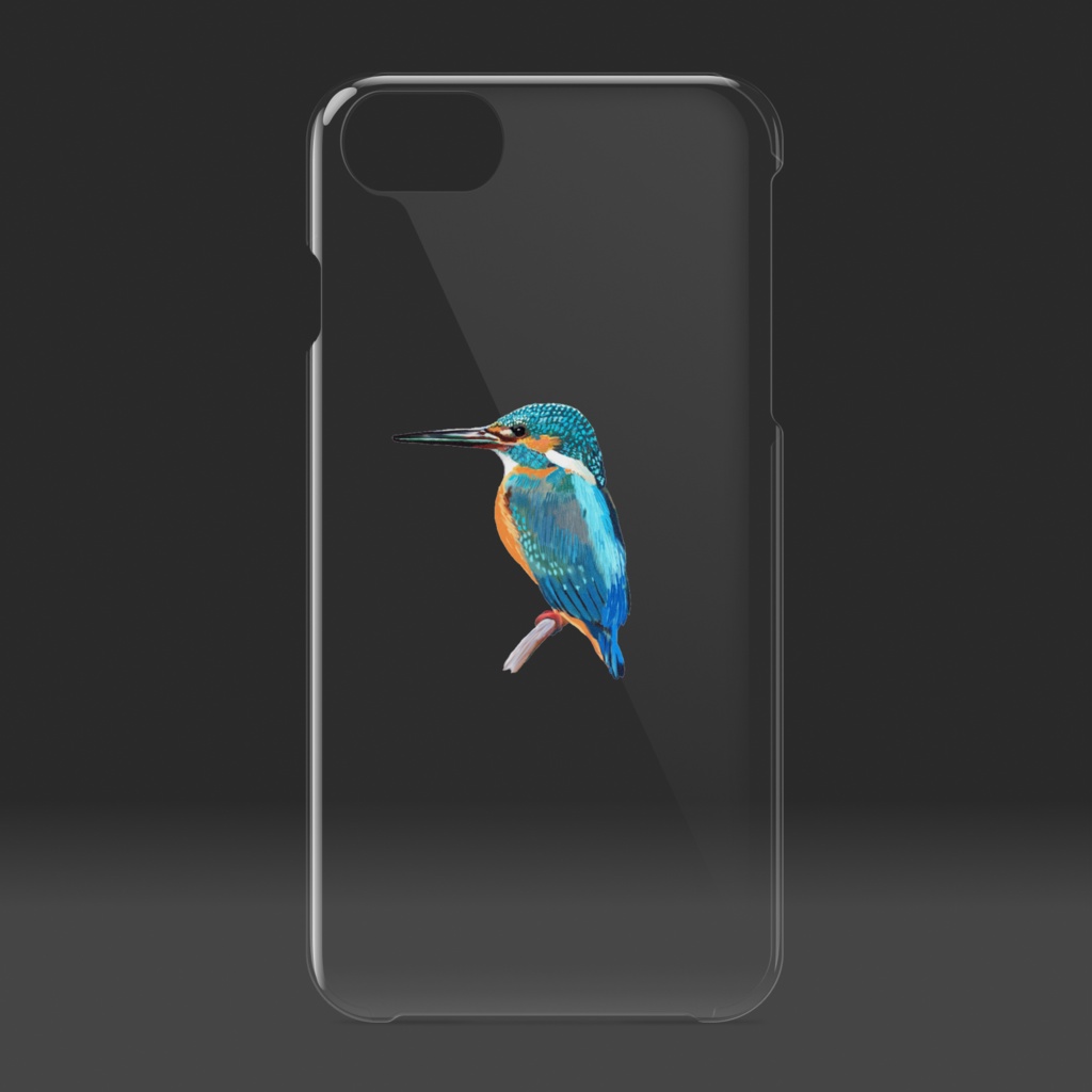 カワセミ白-01クリアiPhoneケース