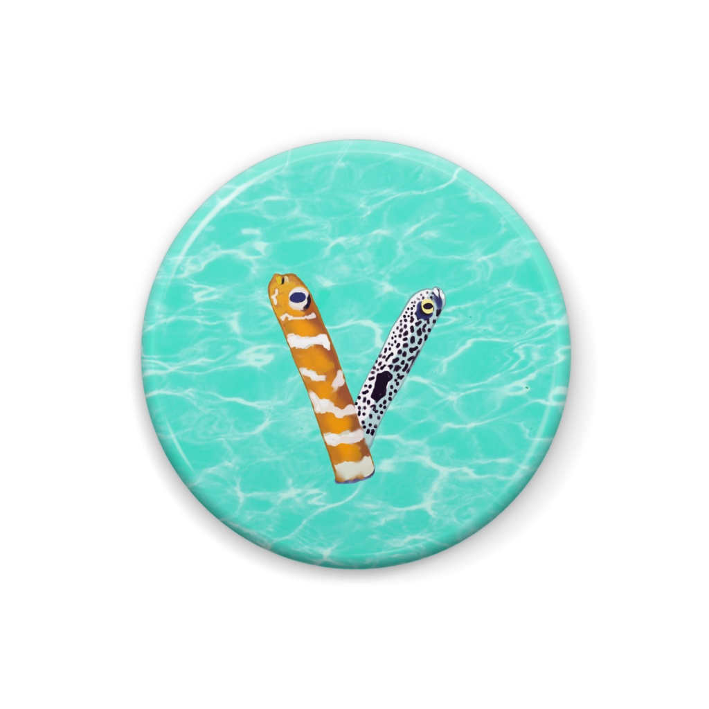 チンアナゴ渚-01、缶バッチ