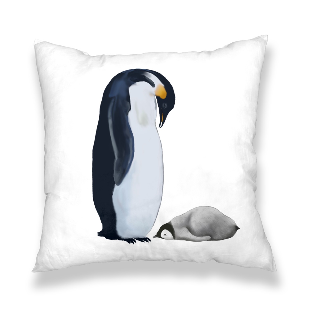 親子ペンギン、クッション