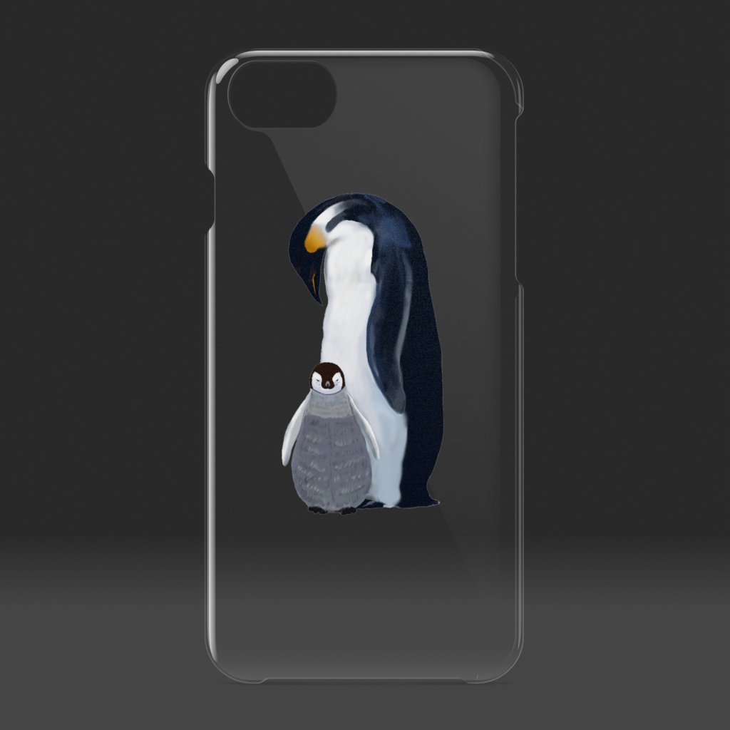 エンペラーペンギンの母子、クリアiPケース