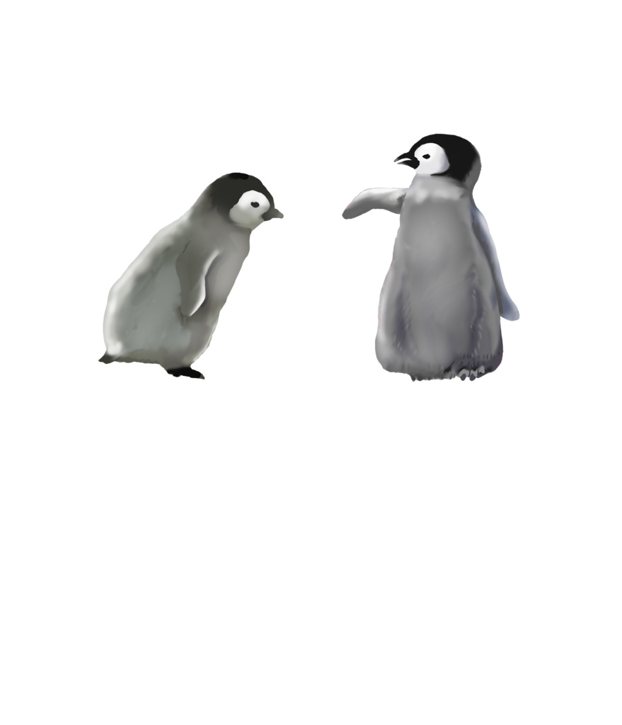 赤ちゃんペンギンのおしゃべり、スウェット、ホワイト