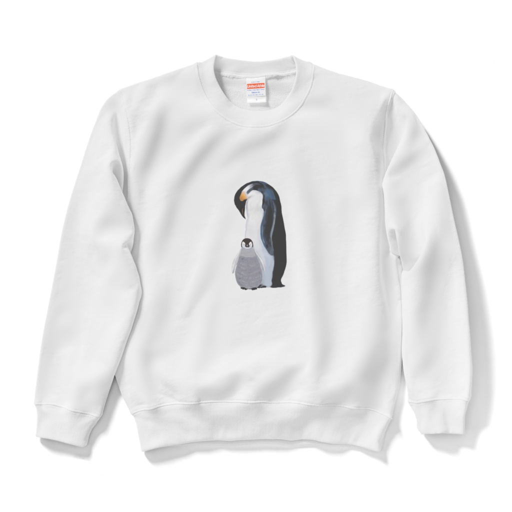 エンペラーペンギンの母子、スウェット、ホワイト