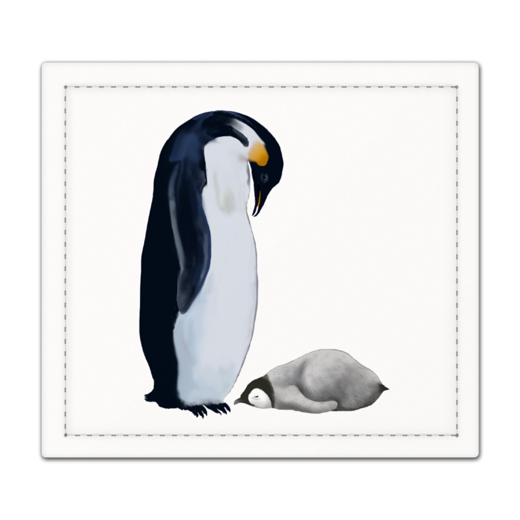  エンペラーペンギンの母子、捺印マット