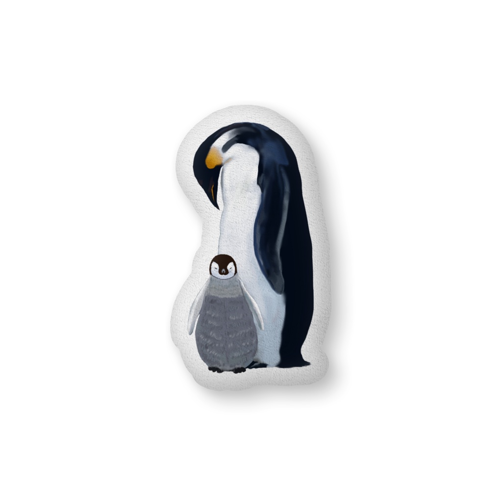 エンペラーペンギンの母子-02,ふかふかクッション