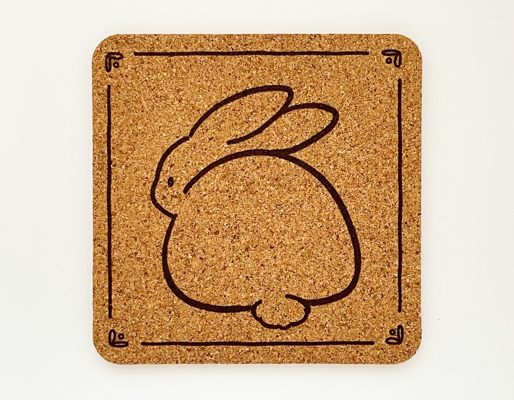うさぎのコルクコースター(四角・丸)