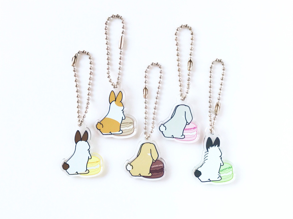 選べる5フレーバー マカロンうさぎのアクリルキーホルダー