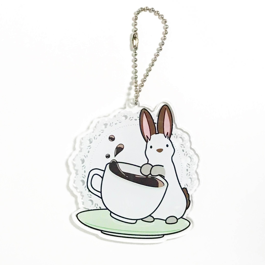コーヒーうさぎ　アクリルキーホルダー