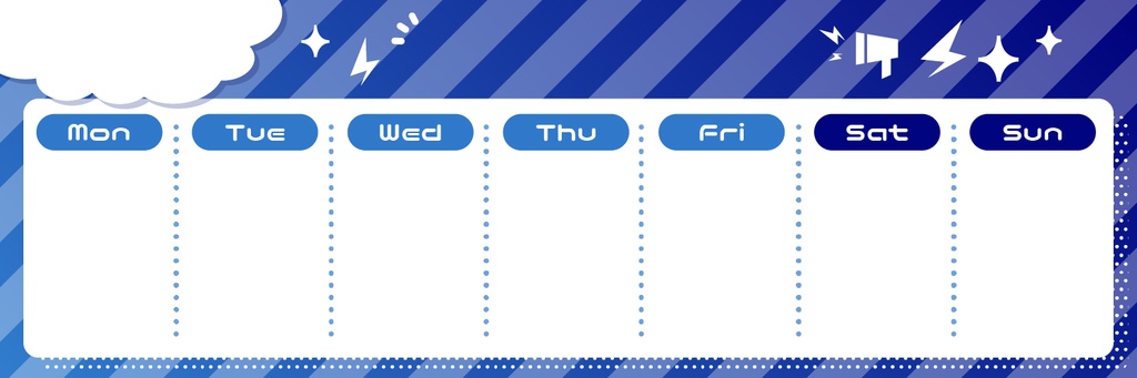 スケジュール表(weeklyschedule)【配信者さん向け】@フリー素材